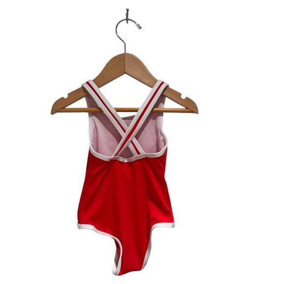 ZARA red & white ribbed one-piece bathing suit - size 12-24 months - Picture 3 of 4